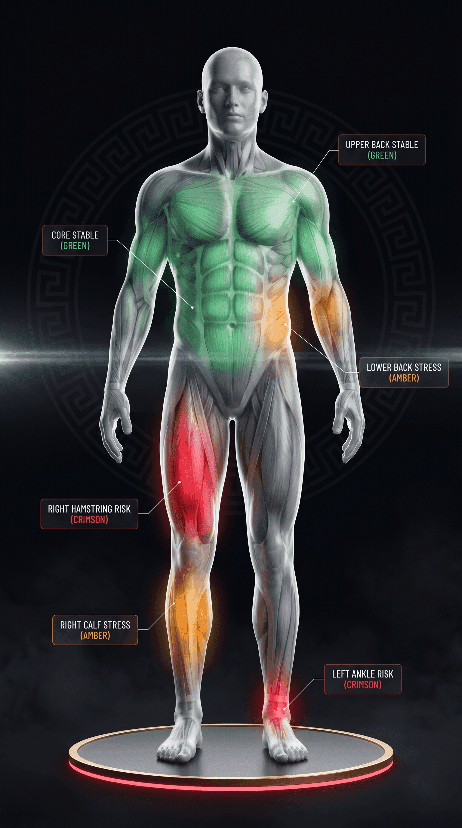 Anatomical digital twin with risk-zone callouts