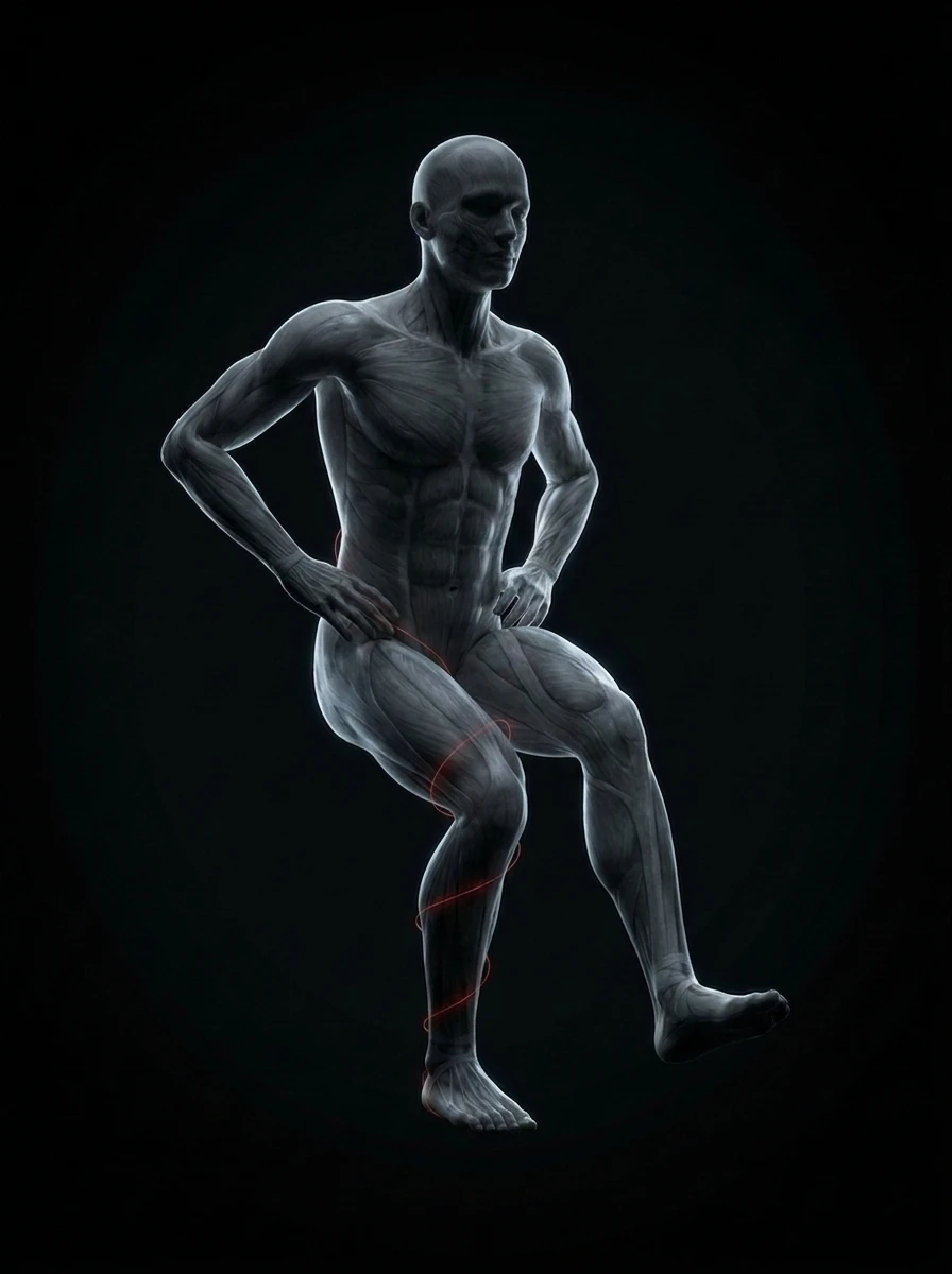 Graphite anatomical figure with the joints the report reads marked